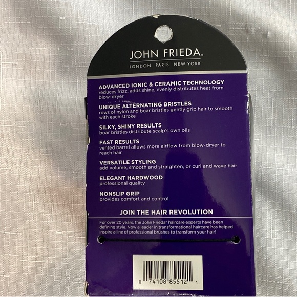 John Frieda Smooth Style Boar Bristle Vented Round Brush ionic and ceramic - Picture 4 of 8